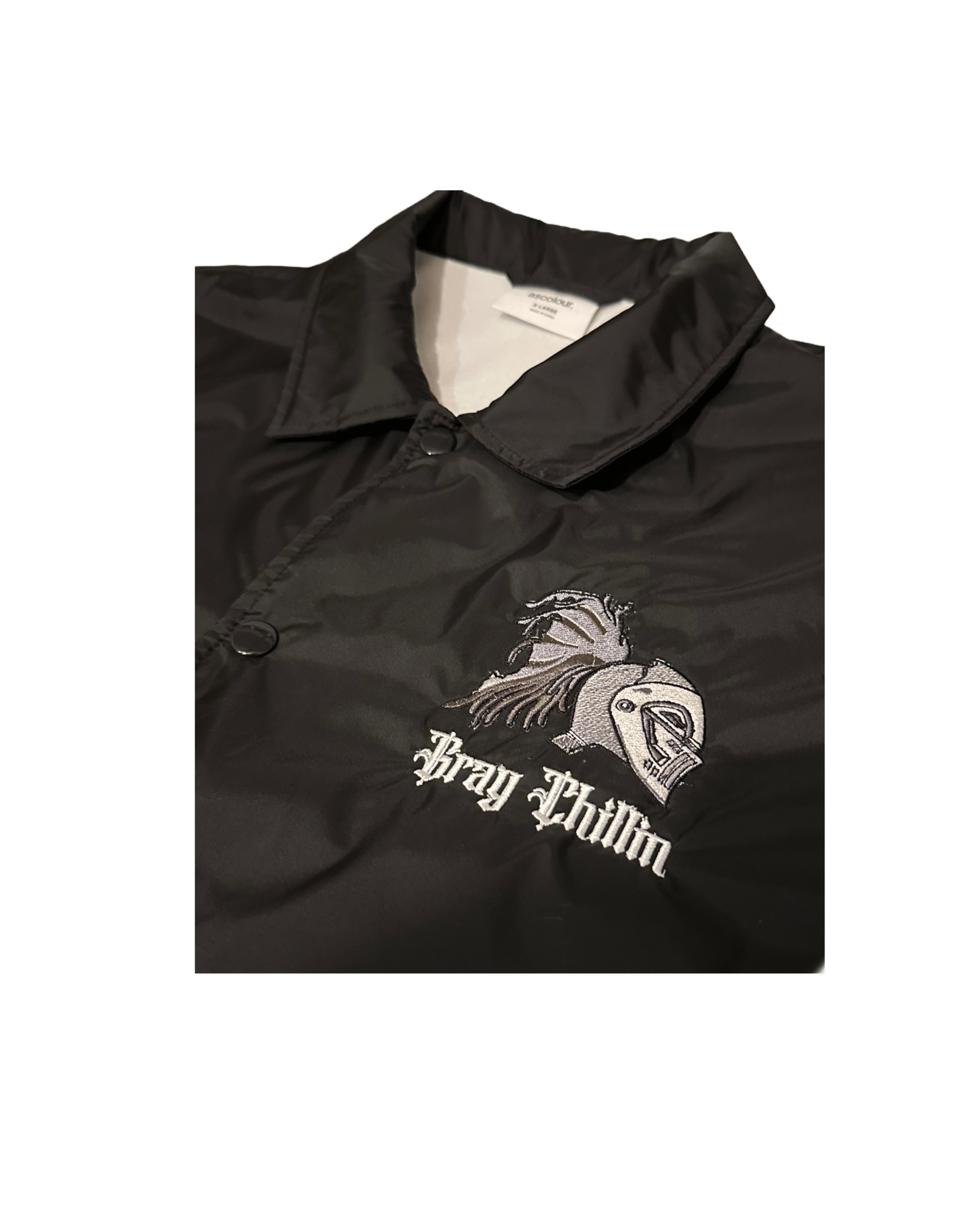 Gray Chillin Jacket Logo Close Up